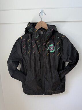 SANTA CRUZ Skateboards All Over Print Monogram Dot Hooded Windbreaker Jacket